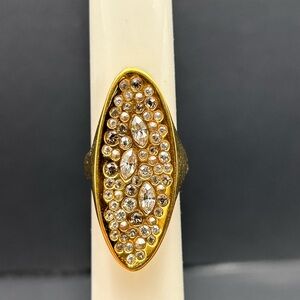 Alexis Bittar Gold and Crystal Ring~Size 7
